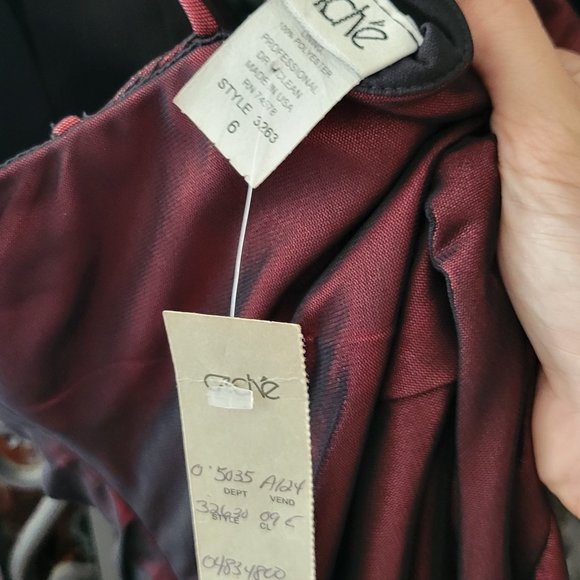 Maroon and Black Ruffled Gown from Cache - Picture 4 of 5